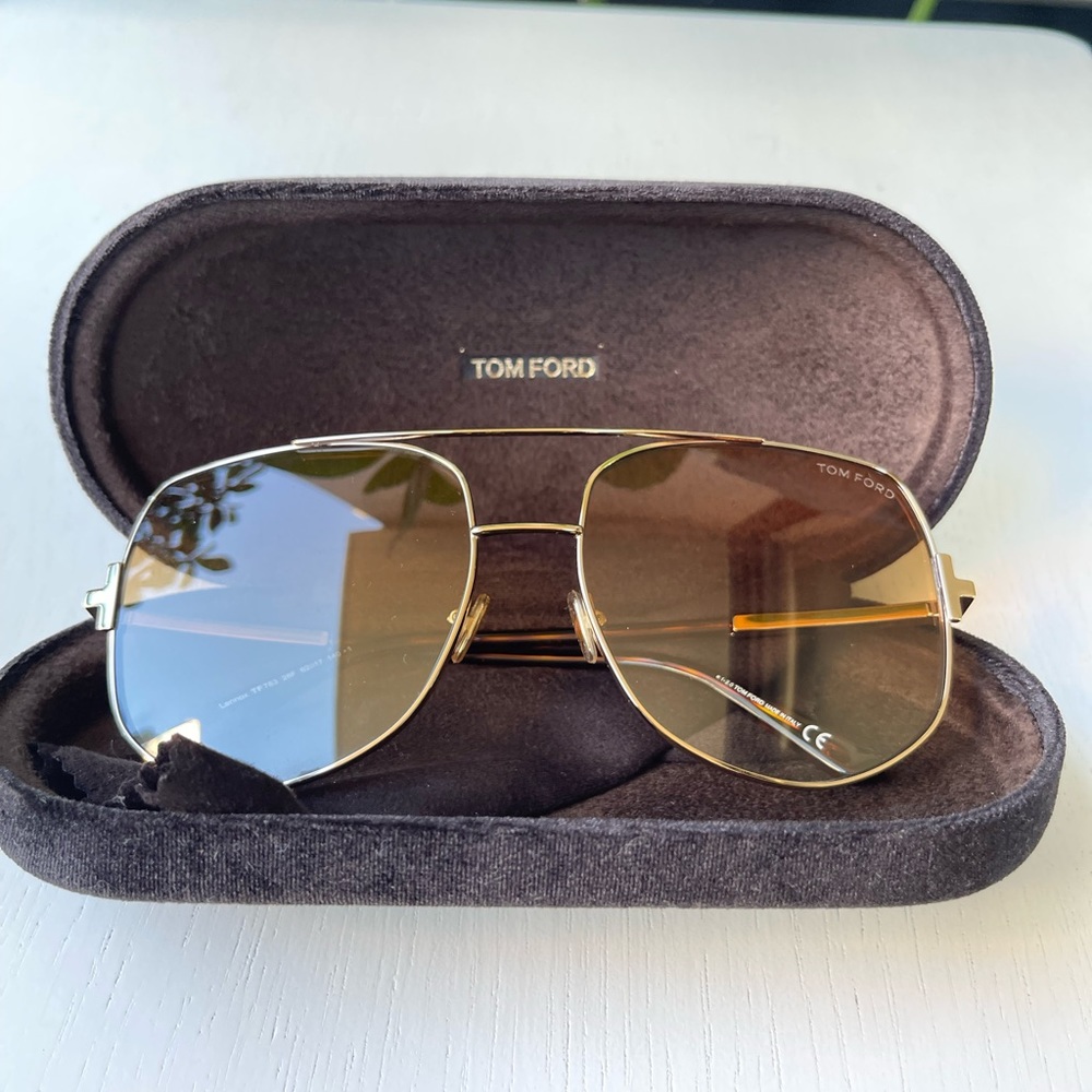 TOM FORD Lennox 62mm Oversize Aviator Sunglasses in Gradient  Brown